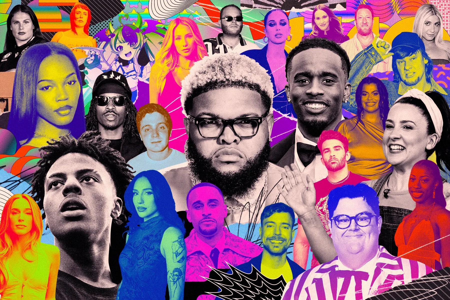 A diverse group of content creators collaborating